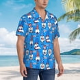 thumbnail image 3 of Vsdgher Gnomes in USA Print Men's Hawaiian Shirts Button Down Tropical Holiday Beach Shirts Vacation Clothes,Large, 3 of 7