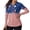 Star American Flag, variant on Xoenoiee Pink Ribbon Heart Star Print Women's V-Neck Polo Shirts Breast Cancer Awareness Long Sleeve Sun Protection Quick Dry Golf Polos Collared Shirt Summer Top Activewear Golf Outfits, XS