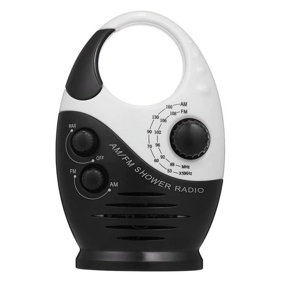 AM/FM Mini Shower Radio Bathroom Waterproof Hanging Music Built-in Speaker