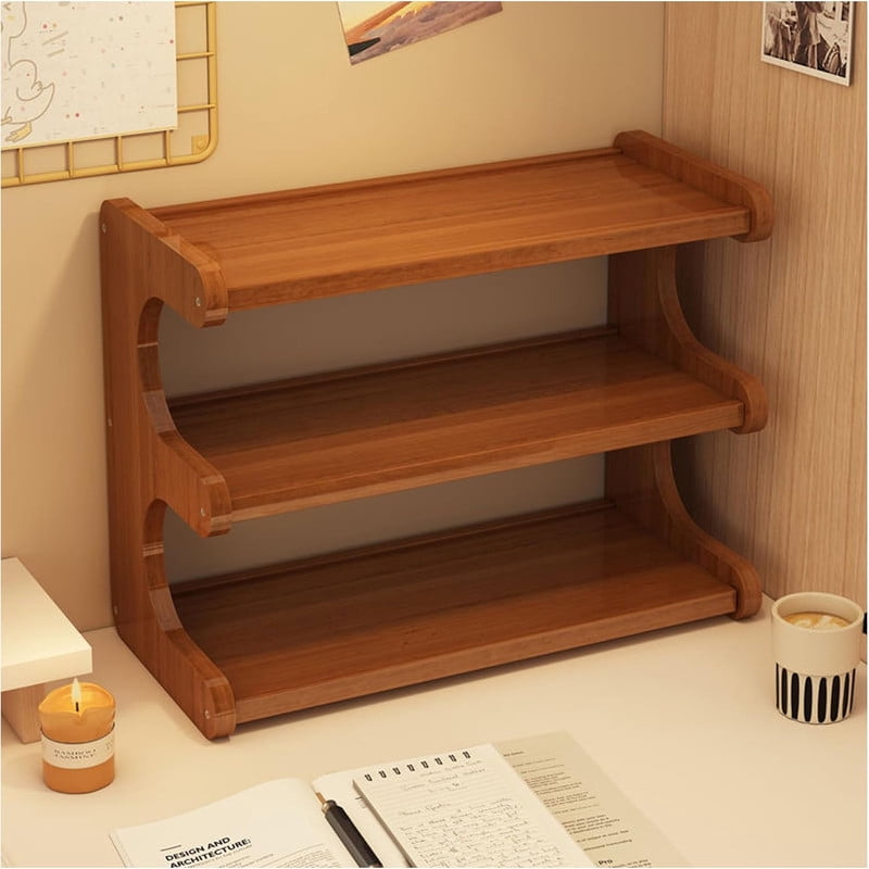 3-Tier Bamboo Shoe Rack, Space-Saving Shoe Organizer for Entryway, Multifunctional Display Shelf, Free Standing Shoe Organizer Shelf