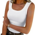 thumbnail image 2 of 2 Pack Women‘s Tank Tops, Square Neck Fitted Sleeveless Shirts for Women Ribbed Basic Tops, S-2XL, 2 of 8
