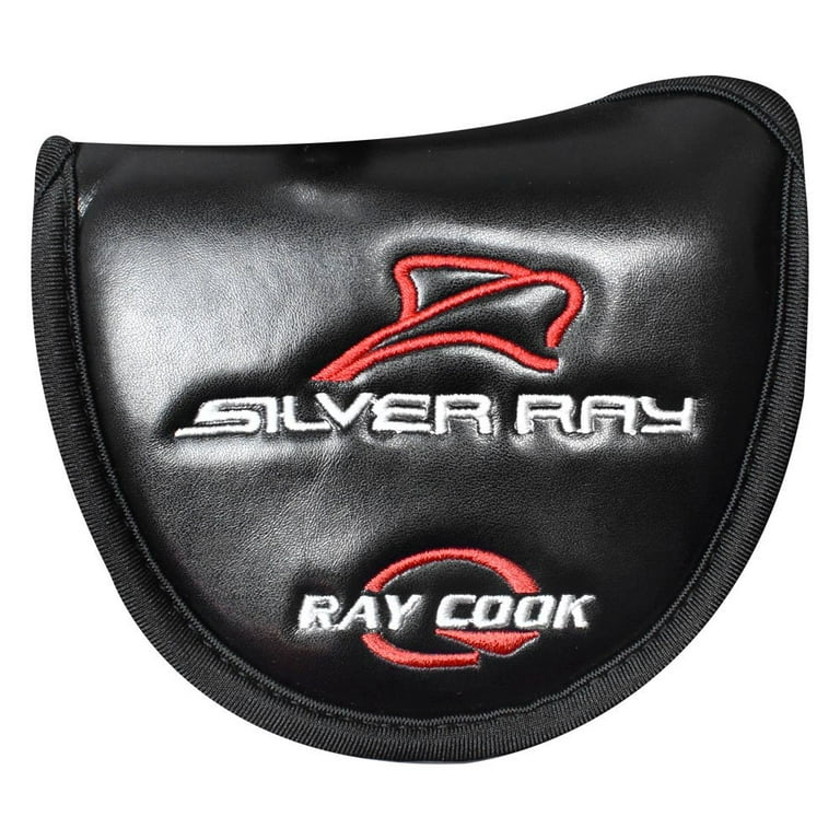 Ray Cook Raggio D'Argento SR200 Putter Uomo - 35 Pollici, Nero, Finitura Con Dettagli Rossi/Bianchi, Copritesta Incluso