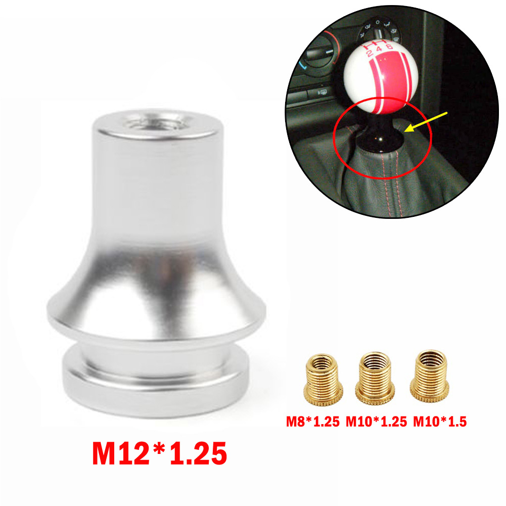 Goodhd M12x1.25 Car Manual Gear Shift Knob Boot Retainer Adapter+3 Size