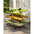 thumbnail image 6 of Kayak Storage Rack for 6 Kayaks, Freestanding Double-Sided Heavy Duty Steel Kayak Rack with Wheels and Hanging Straps for Outdoor and Garage Storage, Black, 6 of 7