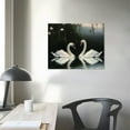 thumbnail image 4 of BCIIG Animal Swan Canvas Wall Art, Dark Moody White Swan Painting,  Animals r for Room Wall, Dark Academia Wall Decor for Living Room Bedroom, Nursery Swan Art Print  20x16in, 4 of 6