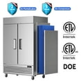 thumbnail image 2 of Coolski 54’’ Wide Commercial Freezer with 2 Door, Stainless Steel Reach-in Freezer Upright, 49 Cu.Ft Large Capacity ETL NSF Approved, 2 of 8