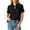 #0114-Black, variant on Summer Tops for Women Mandarin Collar Tie Detail Short Sleeve Tops for Women Regular Fit Daily Casual Lightweight Boho Tops for Women
