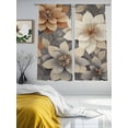 thumbnail image 2 of Burnt Orange Grey Flower Sheer Curtains for Living Room Bedroom Vintage Spring Floral Botanical Sheer Curtains 72 Inch Long 2 Panels Set Light Filtering Curtain Window Treatments Drapes, 2 of 6