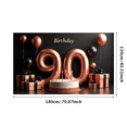 thumbnail image 3 of Elegant 90th Birthday Backdrop Banner with Rose Gold Elements, Birthday Party Decorations, Photography Props, Ideal for Celebrations and Memory Making, 3 of 4