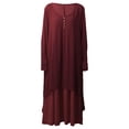 thumbnail image 3 of Vestido largo flojo ocasional de las nuevas mujeres de la manera Vestido largo sólido de Boho de la Meterk Borgoña XXXXL, 3 of 7