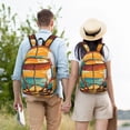 thumbnail image 5 of KLL Vintage Beach Sunset Print Travel Laptop Backpack - College Backpack Business Work Bag Nurse Bag Casual Daypack for Weekender Business Hiking -Small, 5 of 6