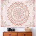 thumbnail image 5 of Boho Floral Mandala Tapestry Wall Hanging Pink Bohemian Flower Medallion Tapestry Aesthetic Watercolor Hippie Indian Small Tapestries for Bedroom Living Room Dorm Decor 40 x 30 Inch, 5 of 6