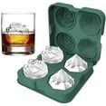 thumbnail image 5 of Ice Cube Tray, HANCELANT 2.5inch Ice Cube Molds, 2 Cavity Silicone Rose & 2 Diamond Ice Ball Maker, Whiskey, Bourbon & Homemade Juice 2PCS (Green), 5 of 14