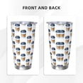 thumbnail image 3 of Susaid Coffee To Go Pattern Print 20oz Car Cup,Insulated Coffee Cup Fully Spill Proof Travel Coffee Mug, Stainless Steel Tumbler for Work Home Outdoor Car-Straw Two-piece Set, 3 of 8