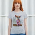 thumbnail image 3 of Tee Hunt in My Mind I'm Six Foot Five T-Shirt Dean Russo Chihuahua Women's T-Shirt Tee, Gray, XX-Large, 3 of 5