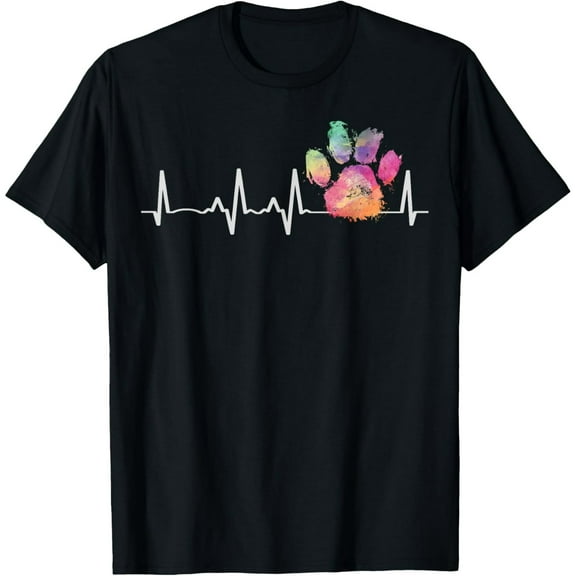 Vet Tech Veterinarian Animal Paw Print Heartbeat Veterinary T-Shirt