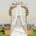 thumbnail image 2 of Gymax Wooden Garden Arbor w/ 2 Planter Boxes Drainage 6 FT Solid Wood Arbour Trellis Yellow, 2 of 10
