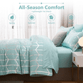 thumbnail image 5 of Flymme King Size Comforter Set Blue Bed in a Bag 7 Pieces Modern Luxury Geometric Bedding Sets Soft Microfiber Bed Set for Women Men, 5 of 8