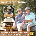 thumbnail image 5 of Tirrinia Fishing Hiking Hat for Women Safari Sun Hat Wide Brim Camping Hiking Fishing Hunting Boating Safari Cap with Adjustable Drawstring Boonie UPF 50+ Tan, 5 of 7