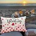 thumbnail image 4 of Valentines Pillow Covers 12x20 - Happy Valentines Day Lumbar Cushion Pillow Cases - Decorative Farmhouse Linen Throw Pillows Covers for Sofa Couch Vintage Decorations Decor Red and Pink Heart, 4 of 6