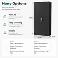 thumbnail image 3 of SUNCROWN 71-Inch Metal Storage Cabinet for Garage, Lockable Steel Cabinet with Doors and Adjustable Shelves, Black Locking Storage Unit for Office, Home, Gym, and School., 3 of 6