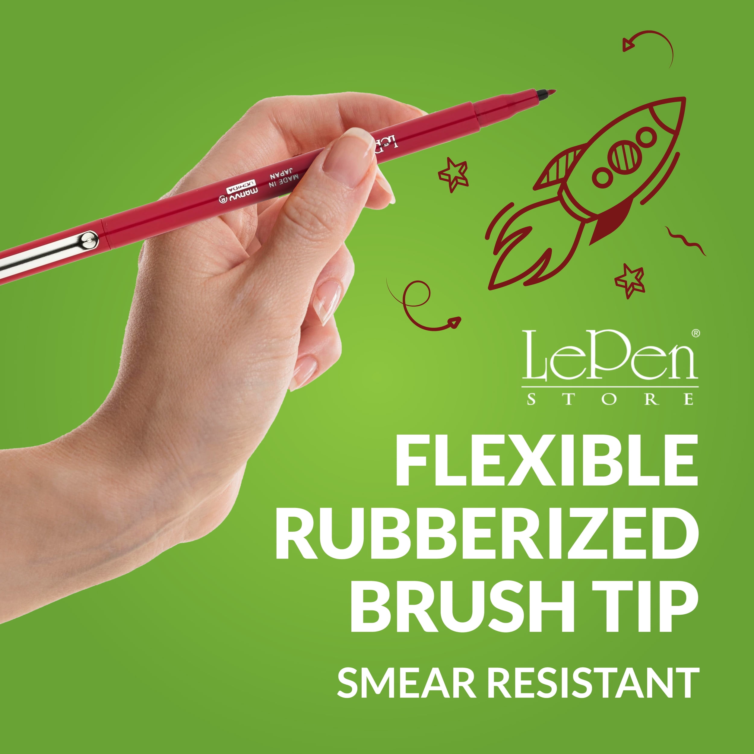 Le Pen Flex Primary Set with Flexible Brush Tip for Creative Journaling