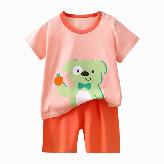 UAYOTSE Toddler Baby Boy Clothes Boys Summer Outfits Short Sleeve Patchwork T-Shirt & Solid Shorts Set,Sizes 6-9 Months