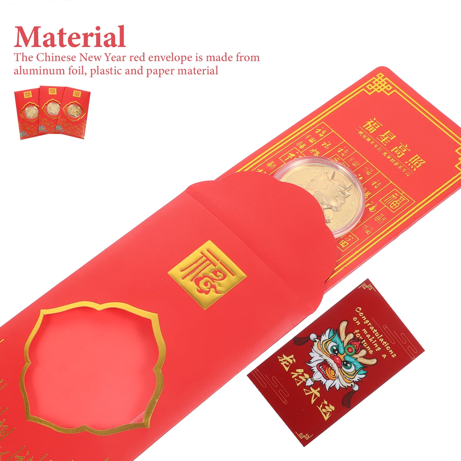  2023 Chinese Red Envelope 2/6/8/10 Card Slot Foldable Red  Packet Rabbit Year Luck Money Bag Gift Money Envelopes : Office Products