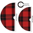 thumbnail image 3 of FMSHPON Red Black Buffalo Plaid Xmas Christmas Tree Skirt Stand Mat for Holiday Party Decoration Indoor Outdoor 48 inches, 3 of 6