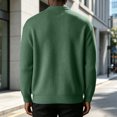 thumbnail image 4 of Havenx Men's Corduroy Jacket Ribbed Knit Full Zip Up Long Sleeve Jacket Mock Neck Solid Color Coats Lightweight Vintage Warm Casual Clothing,Green L, 4 of 6
