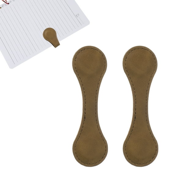 2Pcs Marcador Magnético de Cuero Clip de Libro de Doble Cara Regalo para Amantes de los Libros (Café)