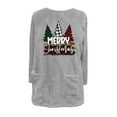 thumbnail image 4 of FcBaudy Hauts pour Femmes, Blouses & Chemises à Manches Longues Col Rond, Chemises pour Femmes Blouse de Noël Col Rond et Hiver Ample Imprimé Poche Chaude Manches Longues Blouse pour Femmes, 4 of 4