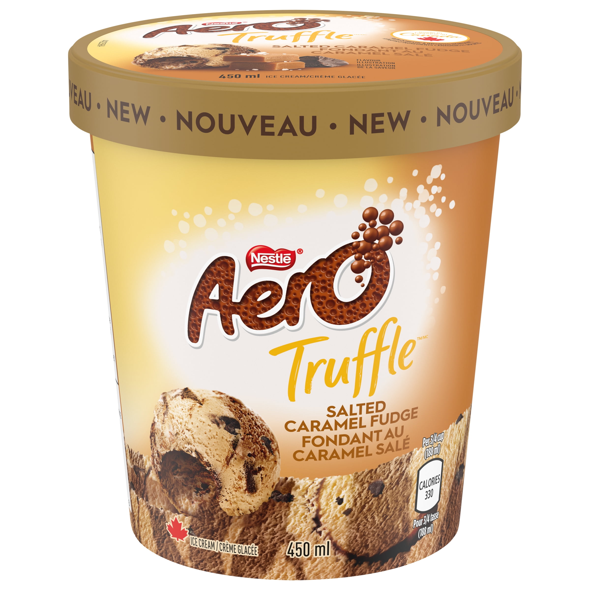 AERO Truffle Salted Caramel Ice Cream Tub, 450 ML