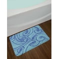 thumbnail image 2 of Blue Bath Mat, Curved Spiral Stripes Wavy Ocean Inspirations Nautical Themed Illustration, Plush Bathroom Decor Mat with Non Slip Backing, 29.5" X 17.5", Navy Blue Pale Blue, by Ambesonne, 2 of 2