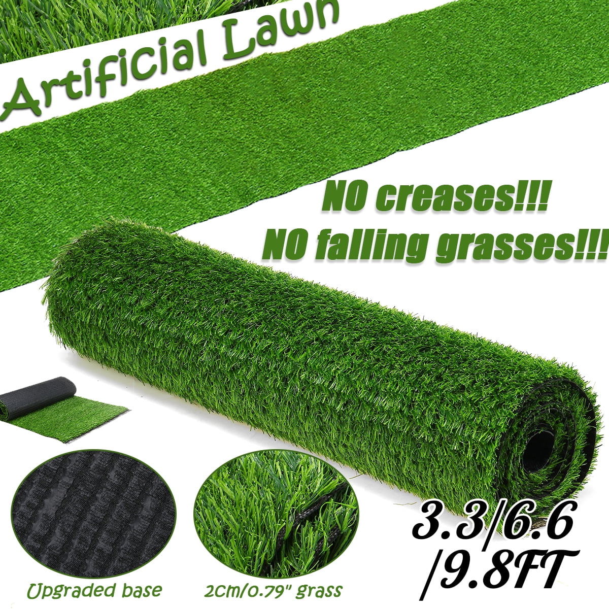 Details about   16x6.6 ft Artificial Grass Floor Mats Synthetic Landscape Lawns Turf Garden 