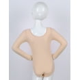 thumbnail image 4 of Fldy Kids Girls Long Sleeves Gymnastics Leotard Ballet Dance Leotard One Piece Bodysuit Dancewear Apricot 3, 4 of 7