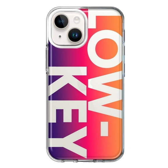 MUNDAZE Case for Apple iPhone 15 Hybrid Shockproof Slim Hard Soft TPU Shell Heavy Duty Protective Phone Cover - Purple Pink Orange Clear Funny Text Quote Low Key