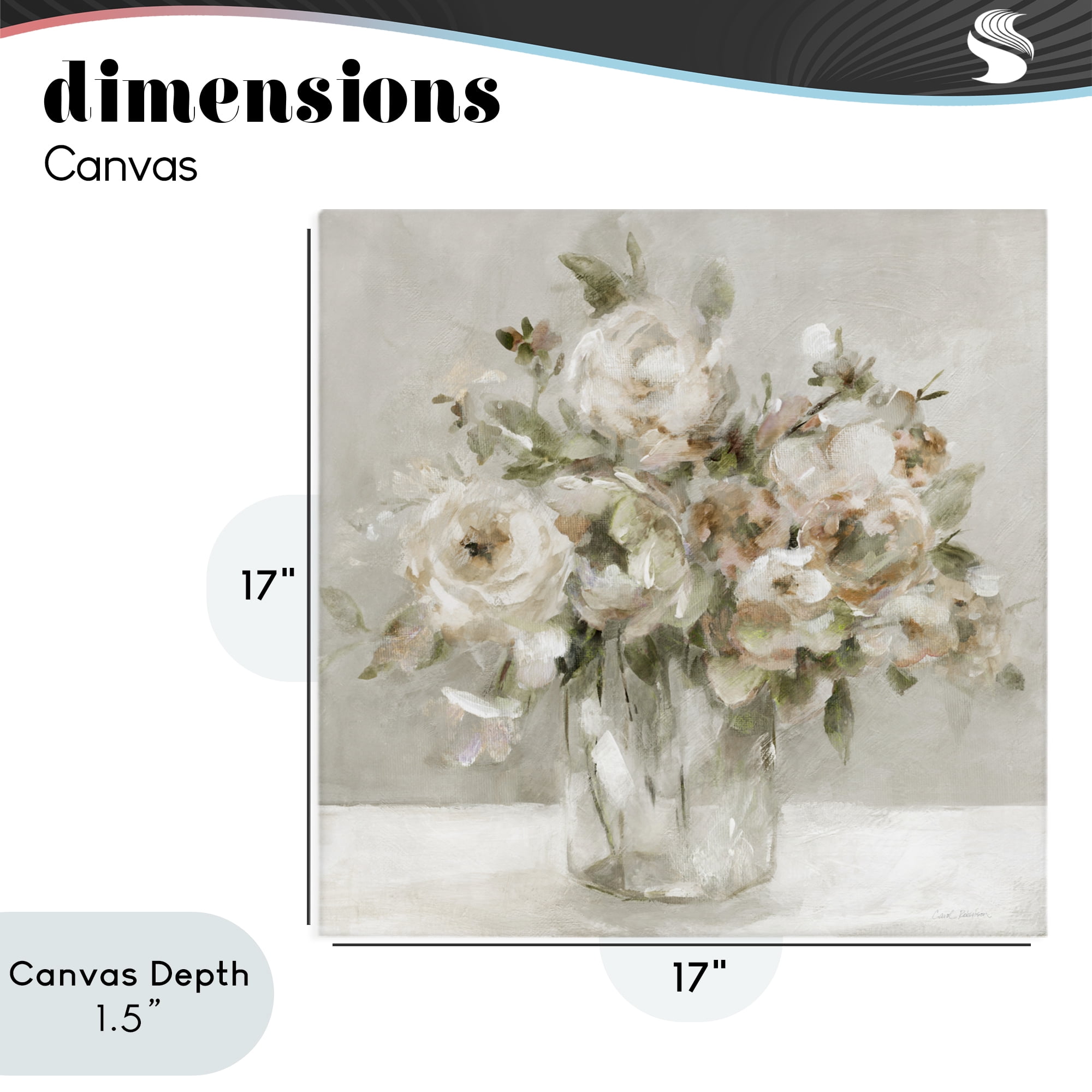 Stupell Industries Soft Neutral Floral Still Life Canvas Wall Art, design by Carol Robinson