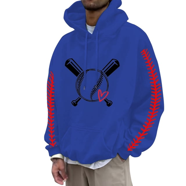 Men's Hoodies & Sweatshirts BasebalL Seam Print pullover Hoodie for Everyday Comfort and Durable Warmth