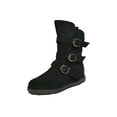 thumbnail image 1 of Woobling Ladies Riding Boot Round Toe Winter Shoes Flats Mid-Calf Boots Fashion Womens Non-slip Side Zipper Black 8, 1 of 3