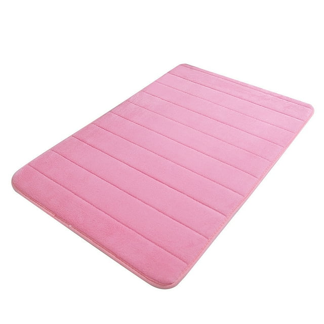 yulier Memory Foam Bath Mat Rug, 35 x 20 Inches, Comfortable Soft Water Absorbent Bathroom Rug, Non-Slip Machine Washable Bath Rug Bathroom Floor Rug, Pink