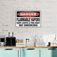 thumbnail image 4 of Flammable Vapors Keep Fire Away Sign 8"x12" - Aluminum Tin Warning for Home Outdoor Garden, Weatherproof Fire Hazard Decor, 4 of 7