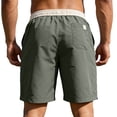 thumbnail image 6 of Mens Shorts Casual Summer Elastic Waist Drawstring Straight Leg Lightweight Knee Length Athletic Shorts with Pockets, 6 of 7
