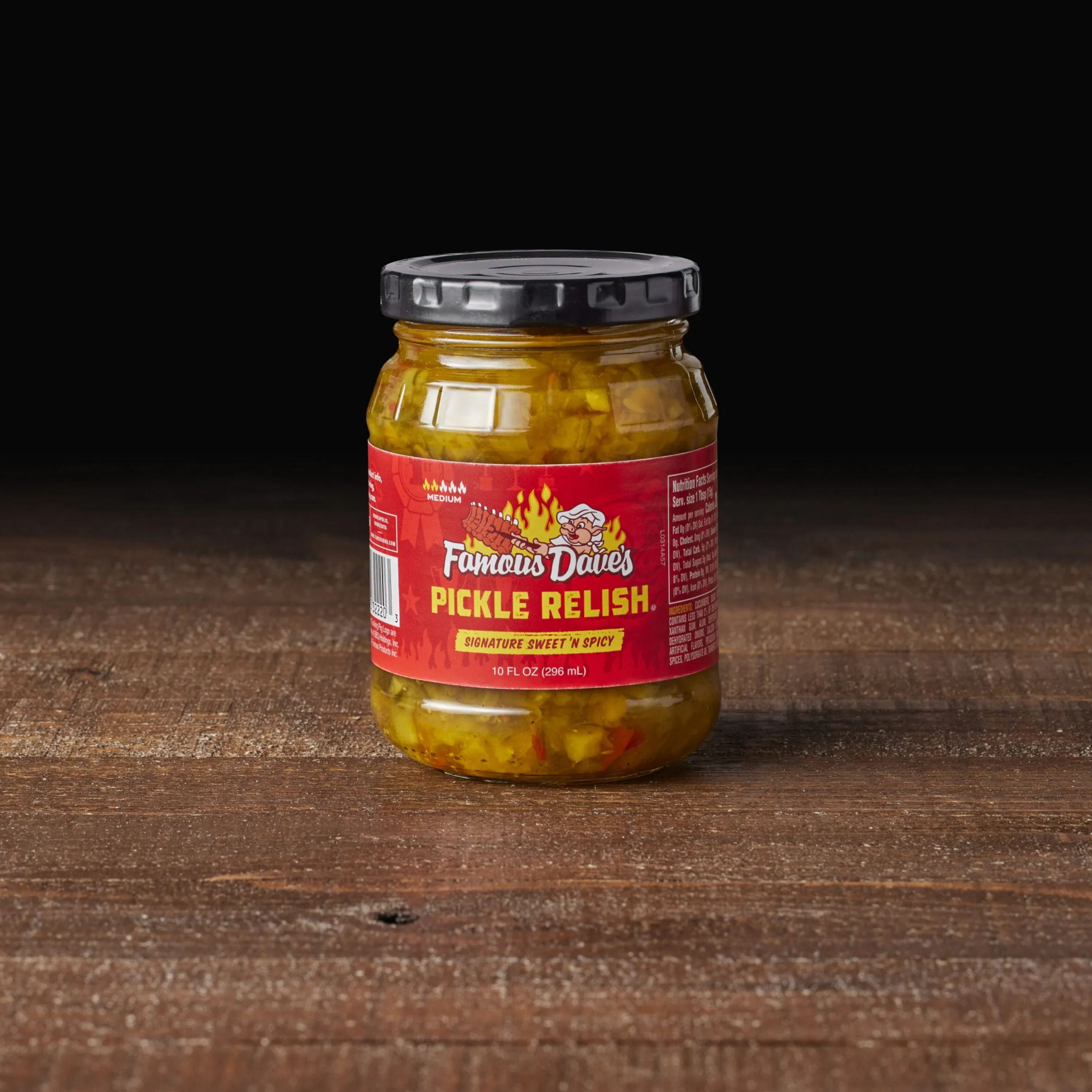 Famous Dave's Signature Sweet 'N Spicy Pickle Relish, 10 fl oz Jar