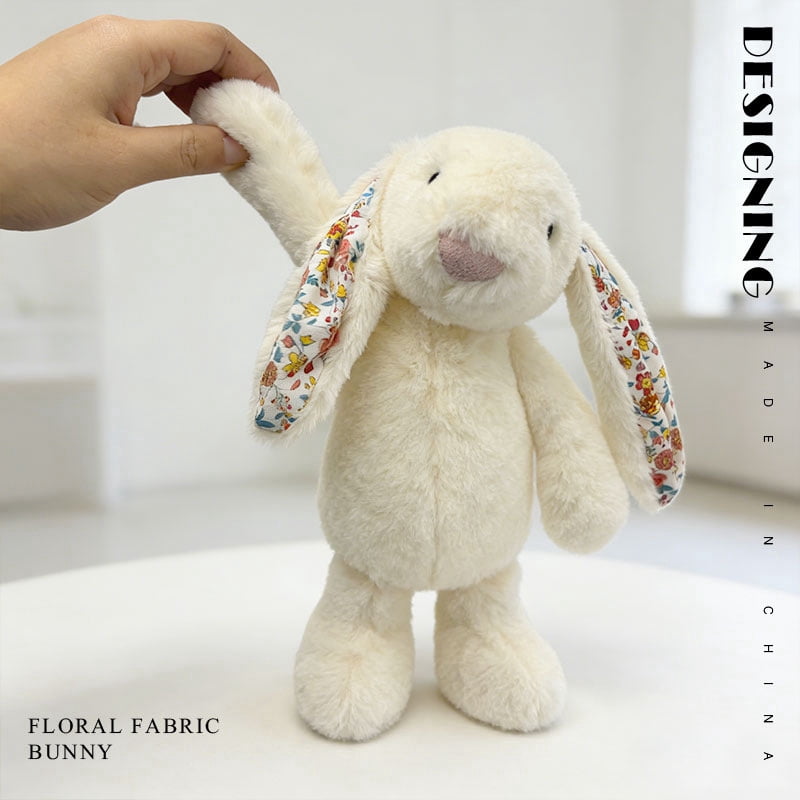 Floral Print Rabbit Plush Toy, Small Size, A Comfort Doll For Your Girlfriend.