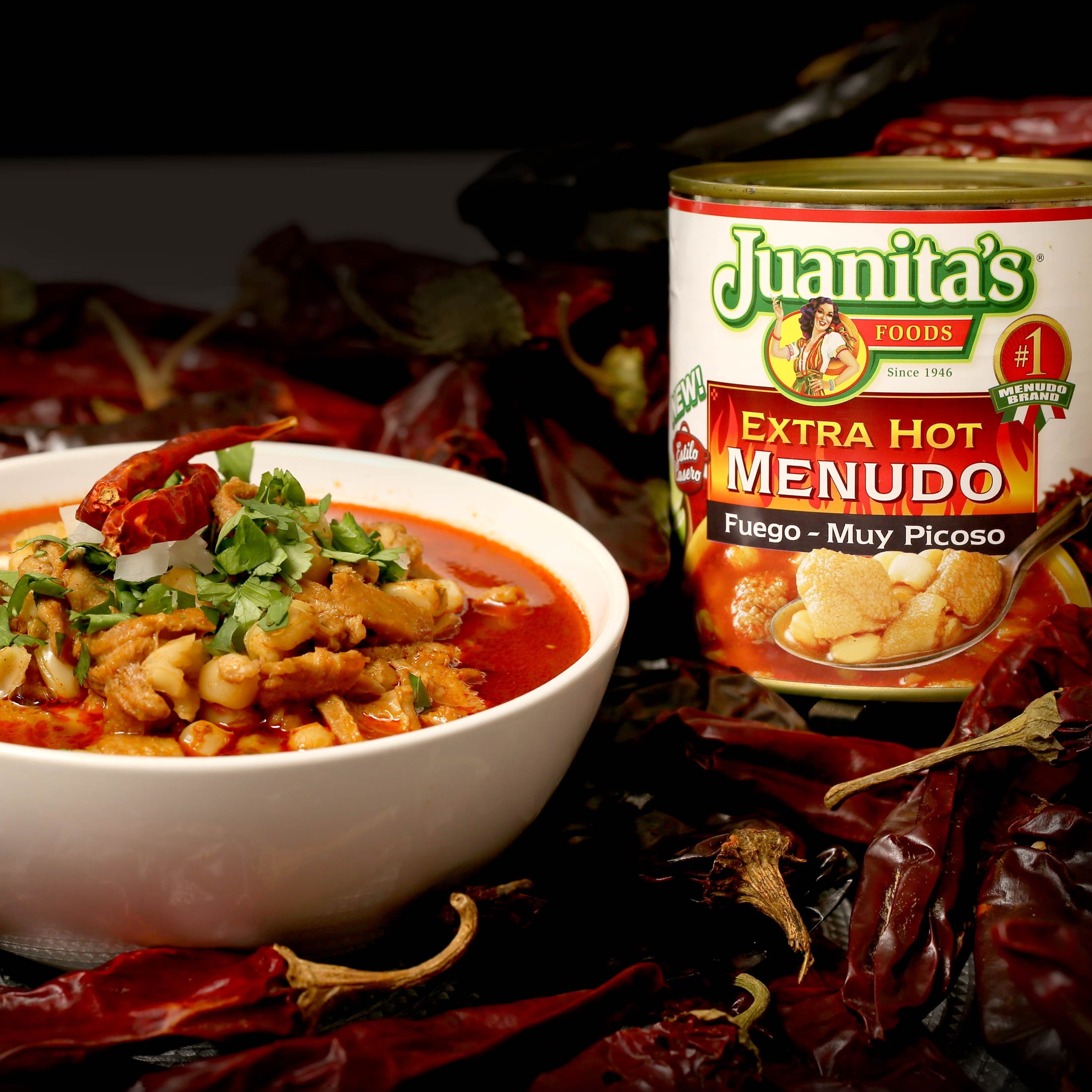 (3 pack) Juanita’s Foods Ready to Serve Extra Hot Menudo Soup, 25 oz Can