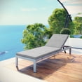 thumbnail image 2 of Lounge Chair Chaise, Aluminum, Metal, Steel, Silver Grey Gray, Modern Contemporary Urban Design, Outdoor Patio Balcony Cafe Bistro Garden Furniture Hotel Hospitality, 2 of 4
