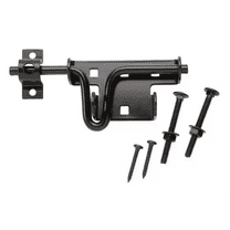 Hyper Tough 6-1/2 Inch Steel Slide Action Barrel Bolt with Mounting Hardware, Black