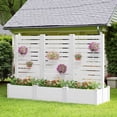 thumbnail image 2 of MAYEERTY 2-Piece Outdoor White PVC Rectangular Planter Box with Trellis for Climbing Plants, Raised Garden Bed, 2 of 12