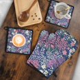 thumbnail image 5 of Pioneer Flower Floral Print Pattern Kitchen Oven Mitt and Pot Holder Sets 4 Pcs for Baking, Cooking and Grilling, Heat Resistant Up To 392 °F, 5 of 7
